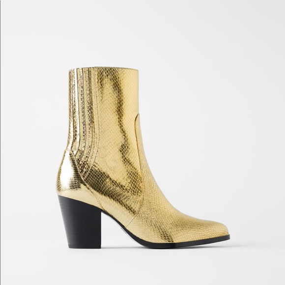 Gold boots zara Clearance
